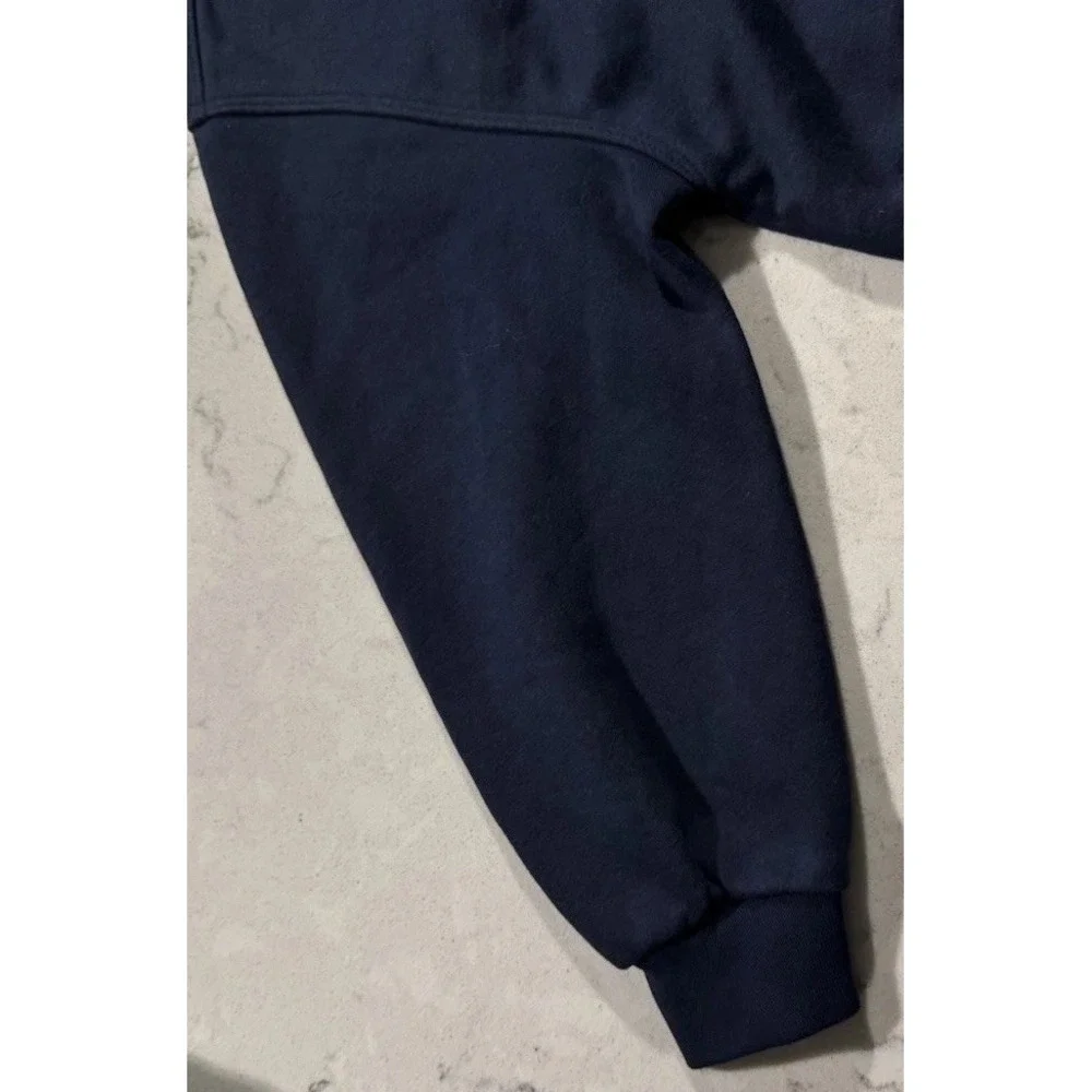 Gap Kids Hoodie Unisex Medium 8 Navy Blue Full Zip Arch Logo Fleece S/740017-01